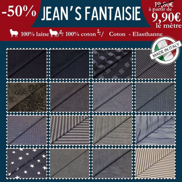 Jean's fantaisie made in italie à partir de 9,90€