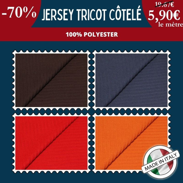 Nouveau chez Tissus de Rêve : Le Jersey tricot côtelé tout droit venu d'Italie !