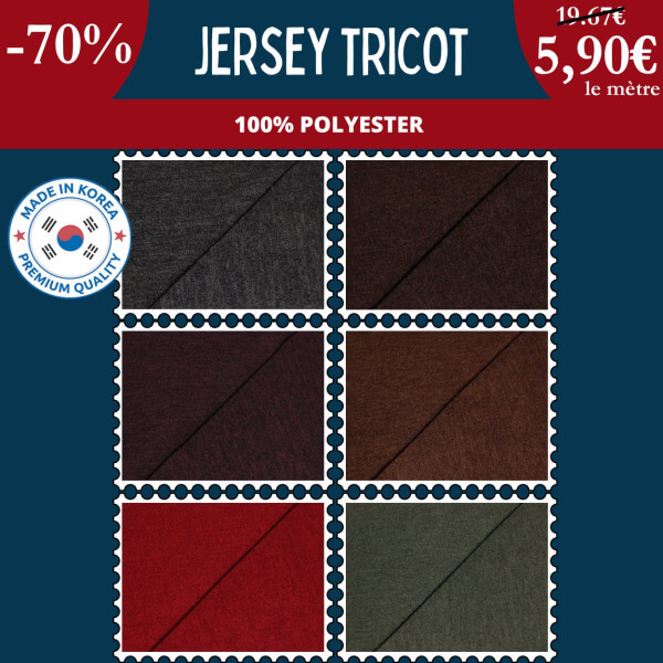 Jersey tricot à 5,90€ le mètre !