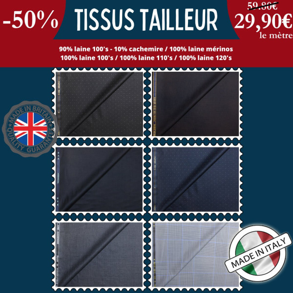 Tissus tailleur à 29,90€ le mètre