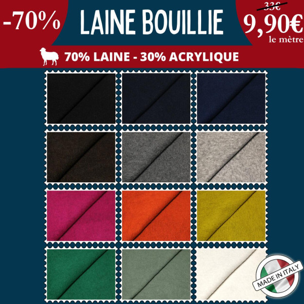 Laine bouillie à 9,90€ le mètre