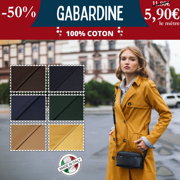Gabardine d’origine Italienne à 5,90€ le mètre : L'exclusivité à portée de main