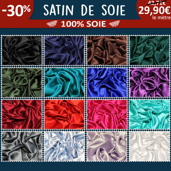 Satin 100% soie à 29,90€ le mètre