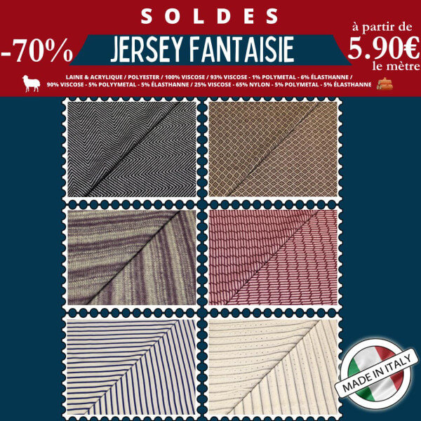 Jersey fantaisie à partir de 5,90€ le mètre
