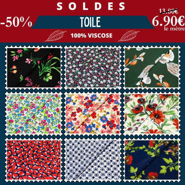 Toile 100% viscose à 6,90€ le mètre