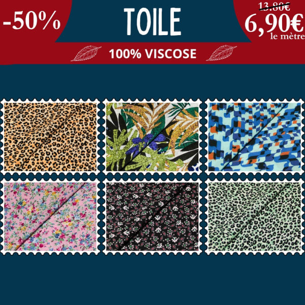 Toile 100% viscose à 6,90€ le mètre