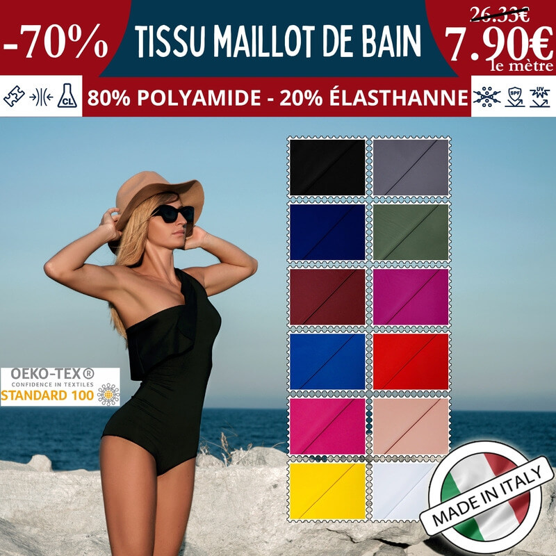 Tissu maillot de bain à 7,90€ le mètre à -70%
