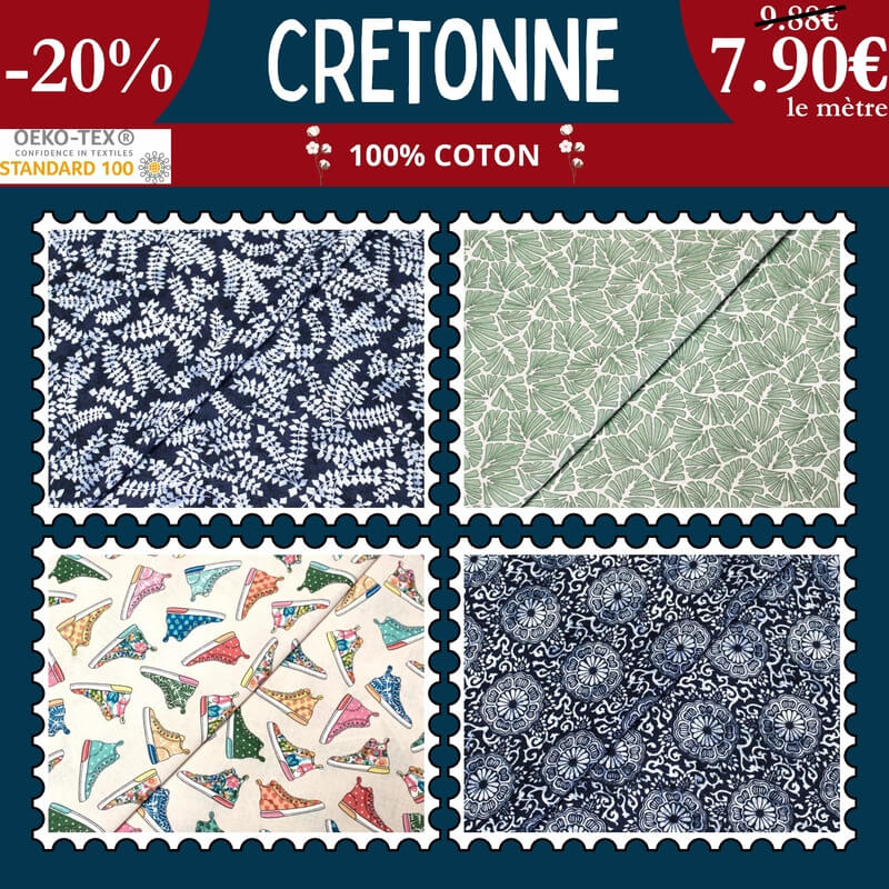 Cretonne 100% coton à 7,90€ le mètre à -20% | 13 nouveaux modèles
