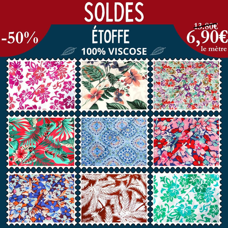 Étoffe 100% viscose à 6,90€ le mètre