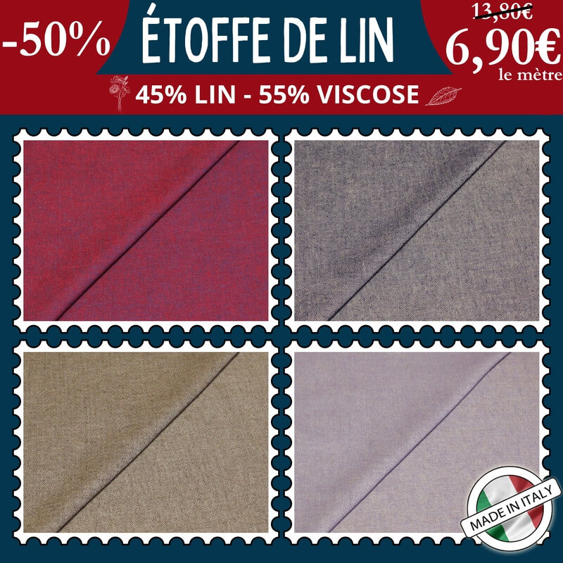 Étoffe de lin & viscose uni à 6,90€ le mètre - 5 nouveaux coloris