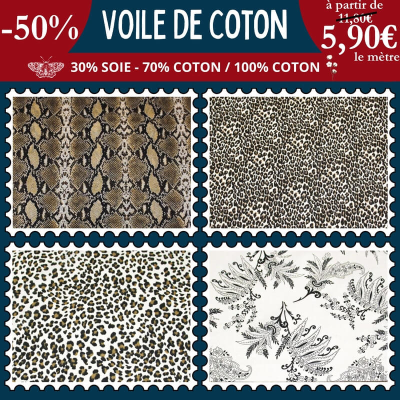 Voile de coton à partir de 5,90€ le mètre à -50 %
