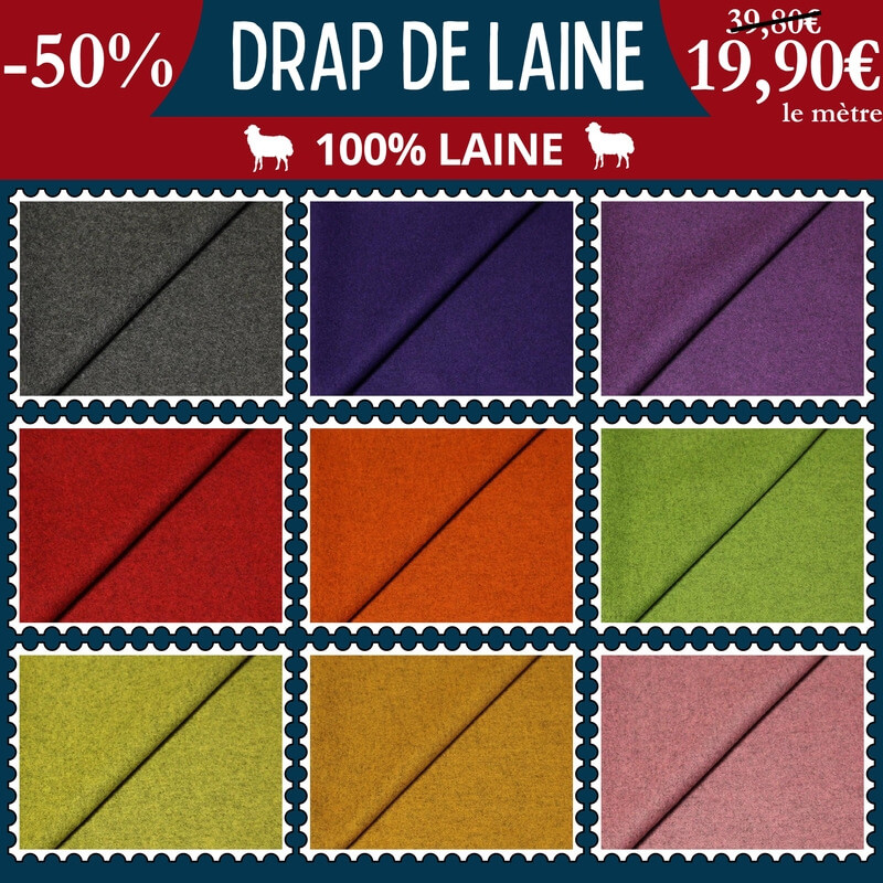 Drap de laine 100% laine à 19,90€ le mètre à -50%