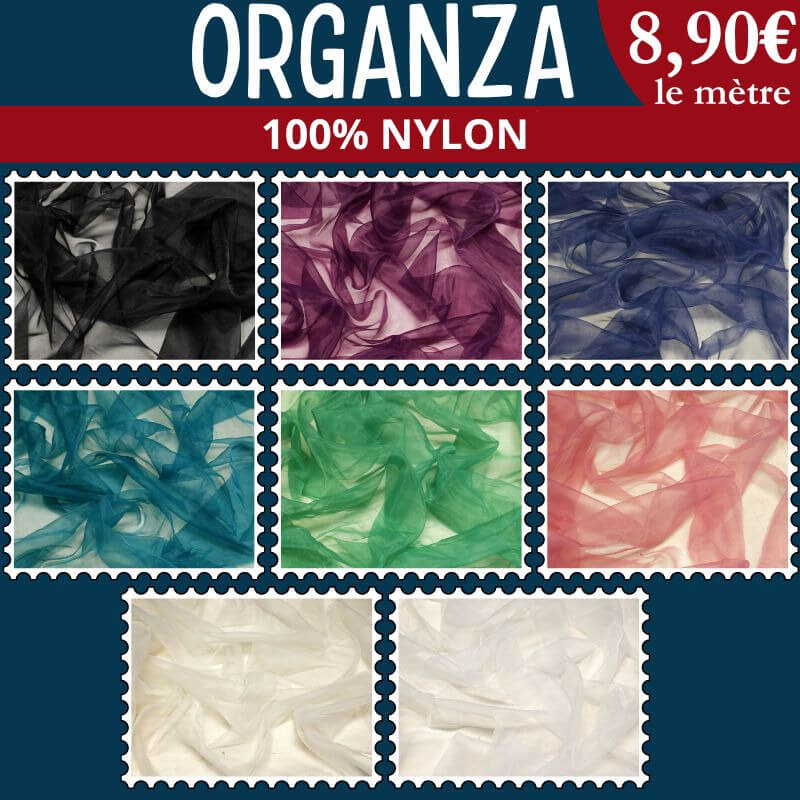Nouveau ! Organza à 8,90€ le mètre – Parfait pour vos créations légères et élégantes