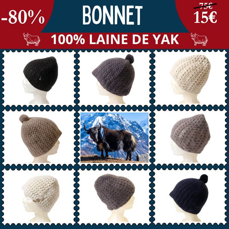 -80% sur les bonnets 100% laine de yak : une occasion unique !