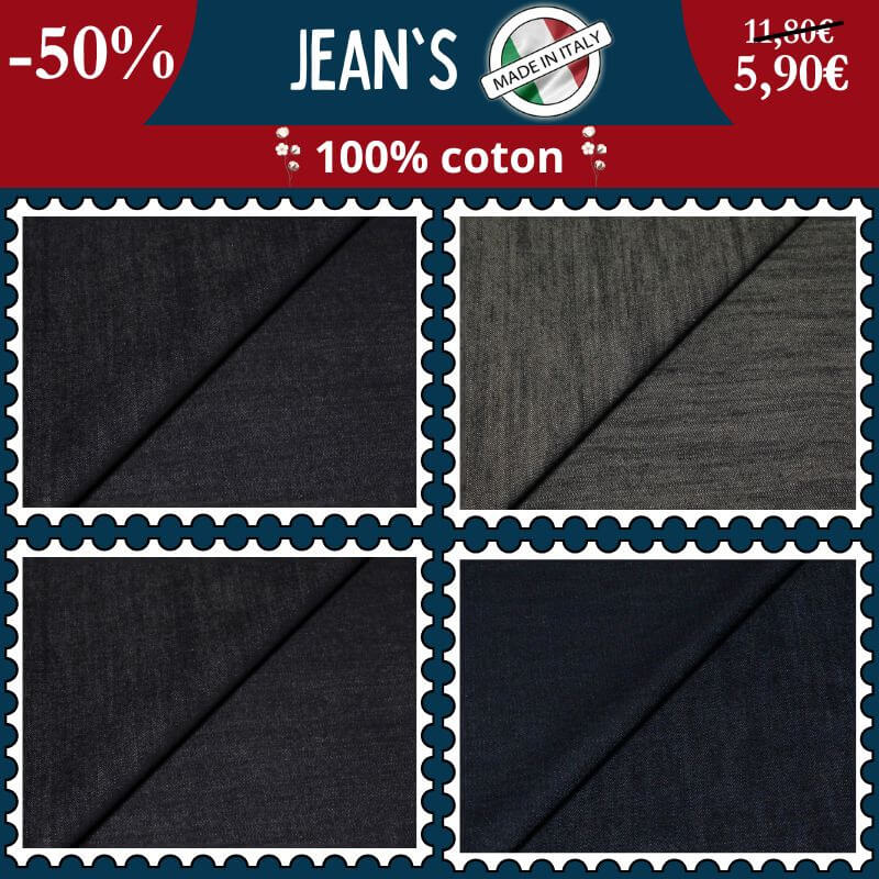 Ne manquez pas notre denim 100 % coton à -50 % !