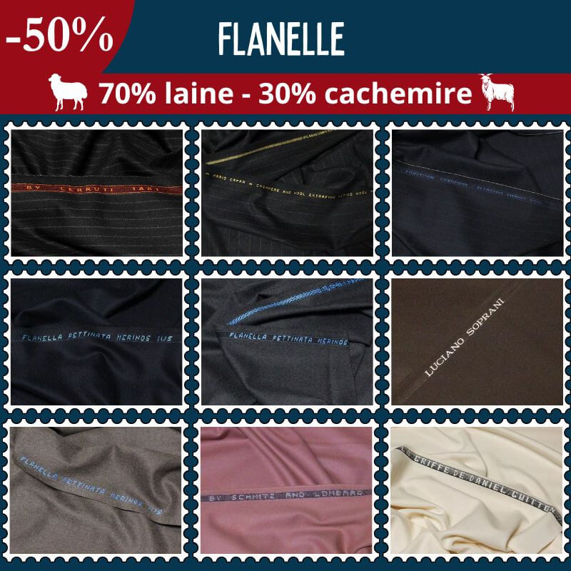 Flanelle Laine & Cachemire à -50 % – Élégance et Chaleur Intemporelles