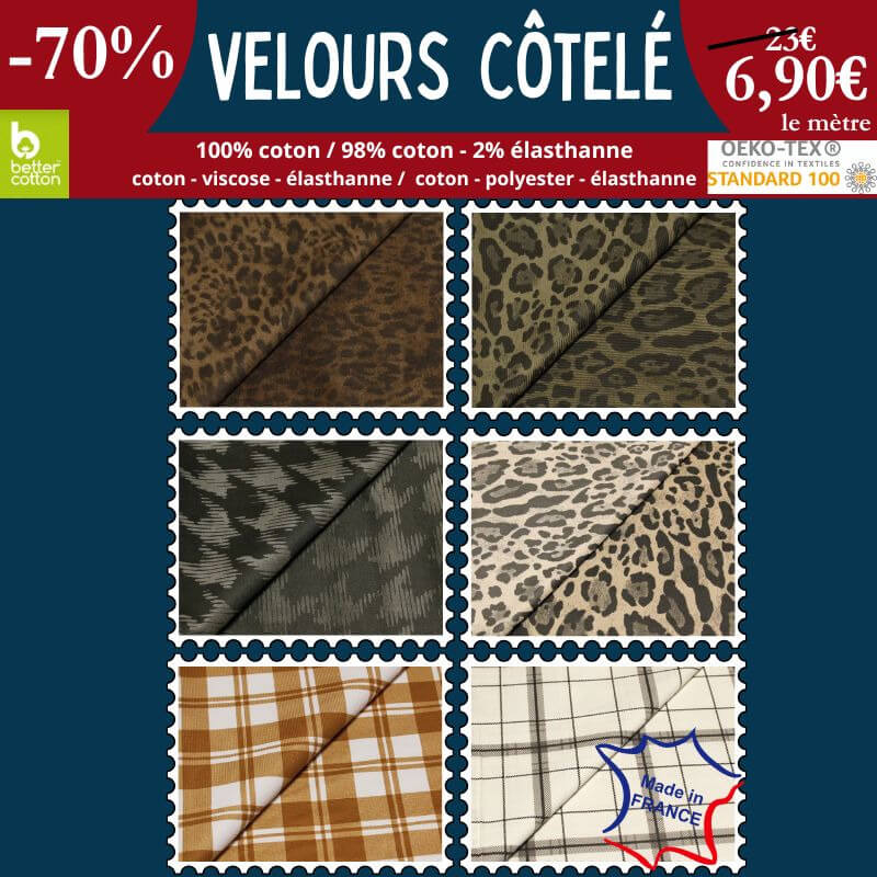 -70% sur nos velours côtelés imprimés : une occasion à ne pas manquer !