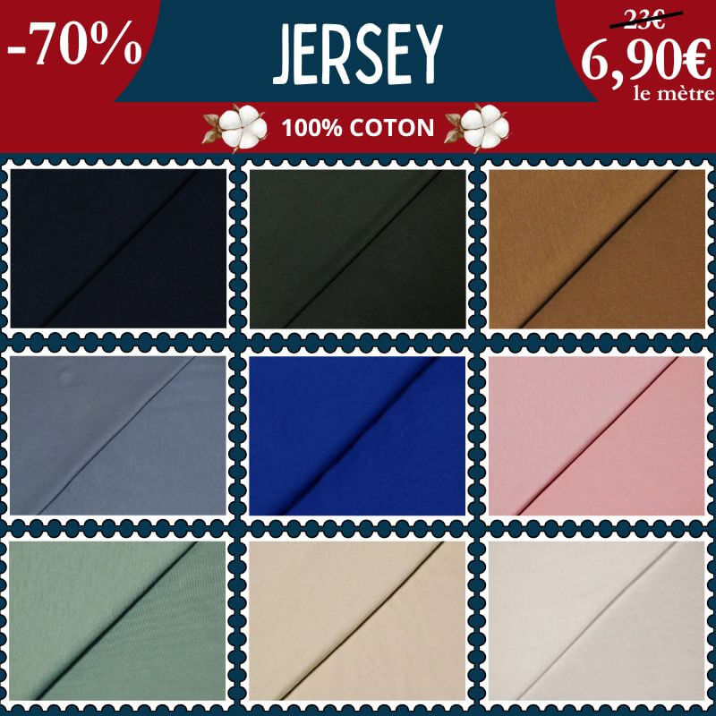 -70% sur le jersey uni 100% coton : une opportunité à saisir !