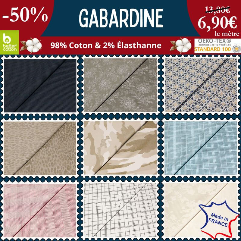 Élégance et résistance : notre gabardine imprimée à -50% !