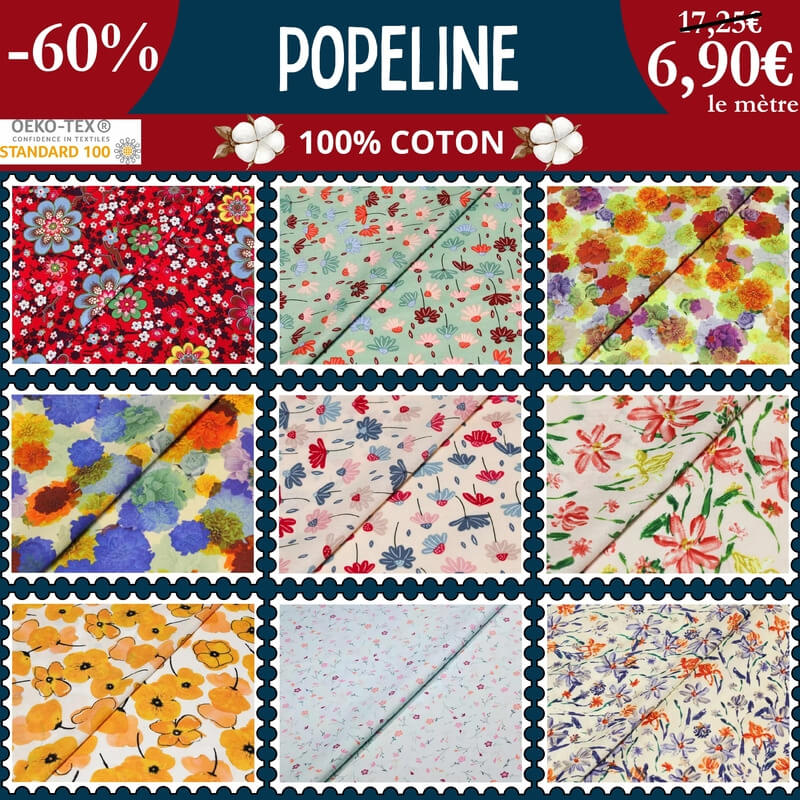 Popeline 100% coton fleurie : légèreté à -60% ! ?????