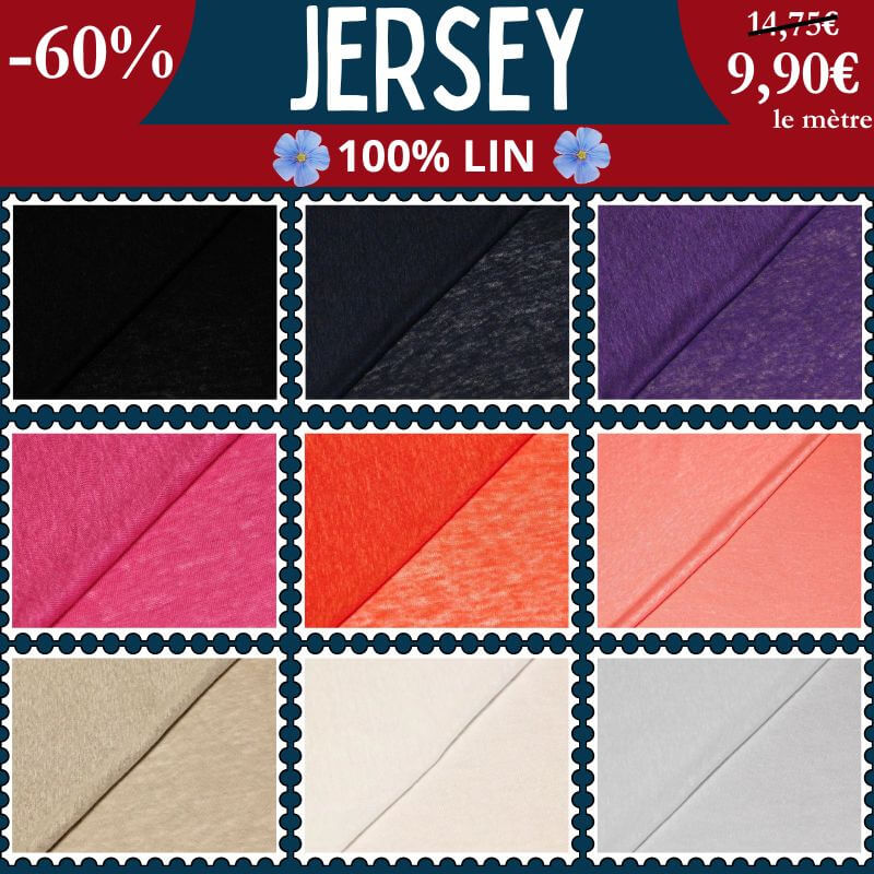Jersey 100% lin à 9,90€/m – made in Italy, issu de stocks dormants