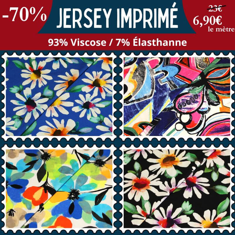 Jersey imprimé en viscose à 6,90€ le mètre (au lieu de 23€) – stocks limités