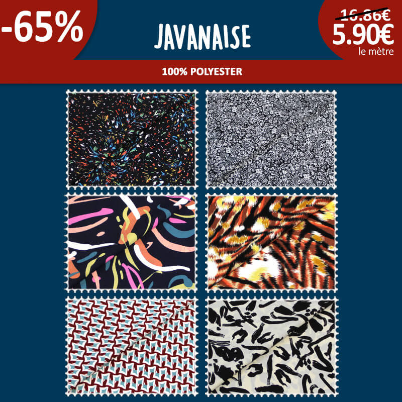 Javanaise imprimée à 5,90€ le mètre -65%
