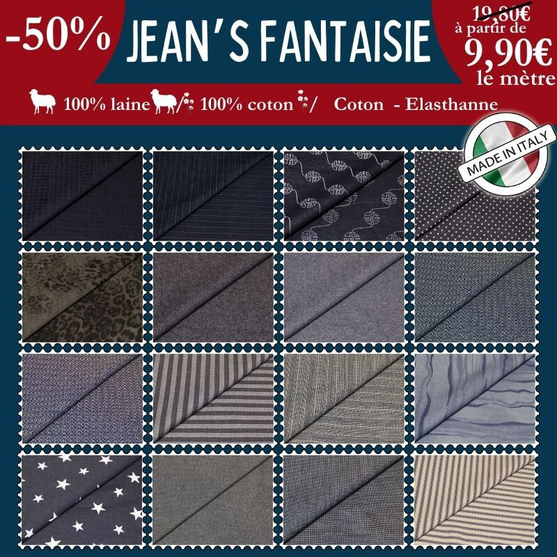 Jean's fantaisie made in italie à partir de 9,90€