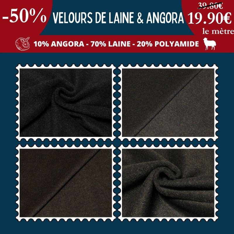 Velours de laine & angora à 19,90€ le mètre