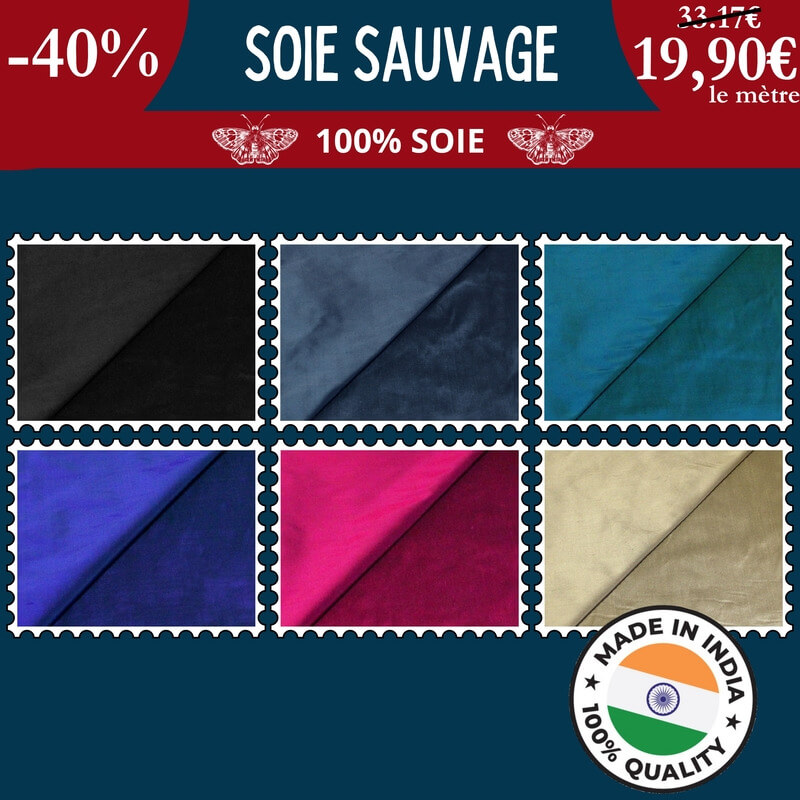 Soie sauvage 100% soie à 19,90€ le mètre